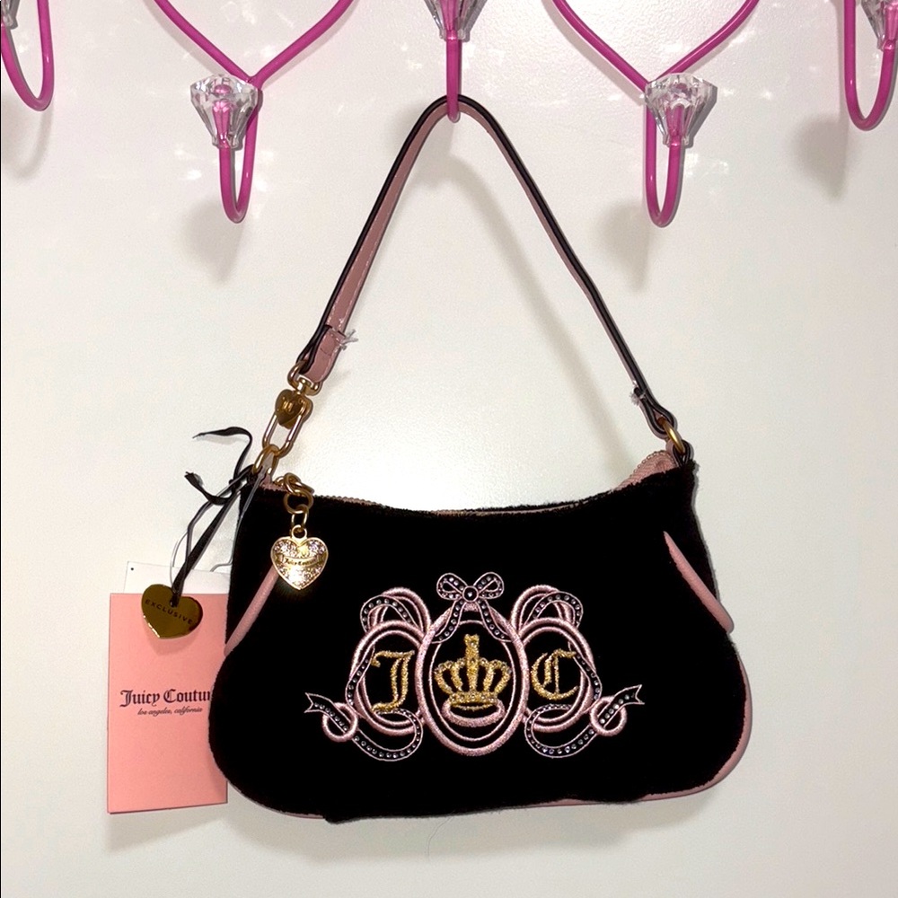 💎 Juicy Couture Juicy Lovers Club Liquorice Mini Wristlet Shoulder Bag Purse 💎